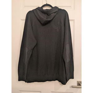 Men's G/FORE 100% Wool Hoodie Hooded Sweater XXL Black Elbow Patch Midlayer